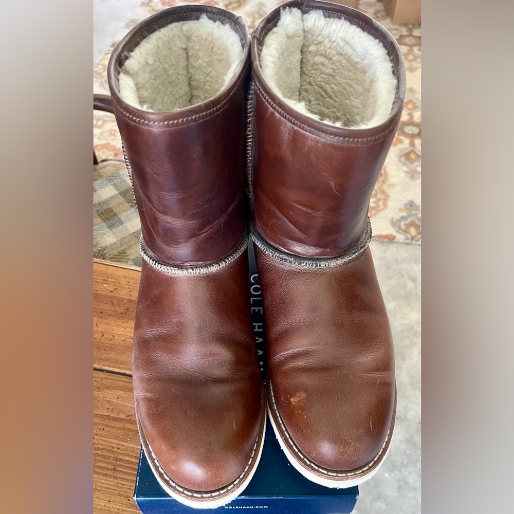 UGG Men's Chestnut Brown Leather Shearling Boots